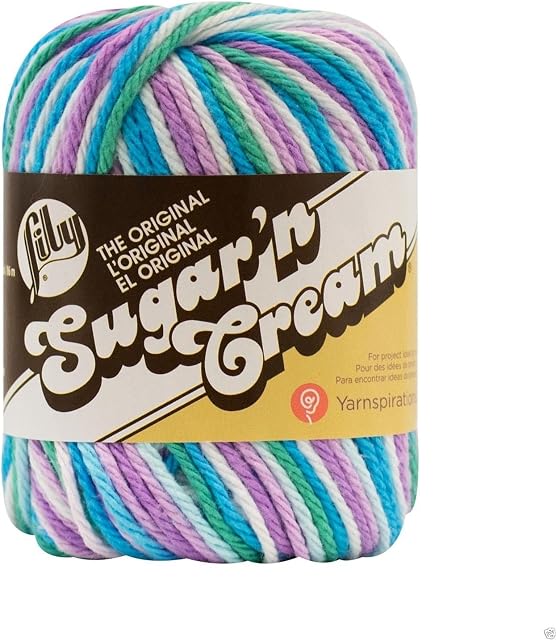 Lily Sugar 'n Cream Ombre Knitting Wool Yarn 56.7g - 2316 Beach Ball Blue Ombre