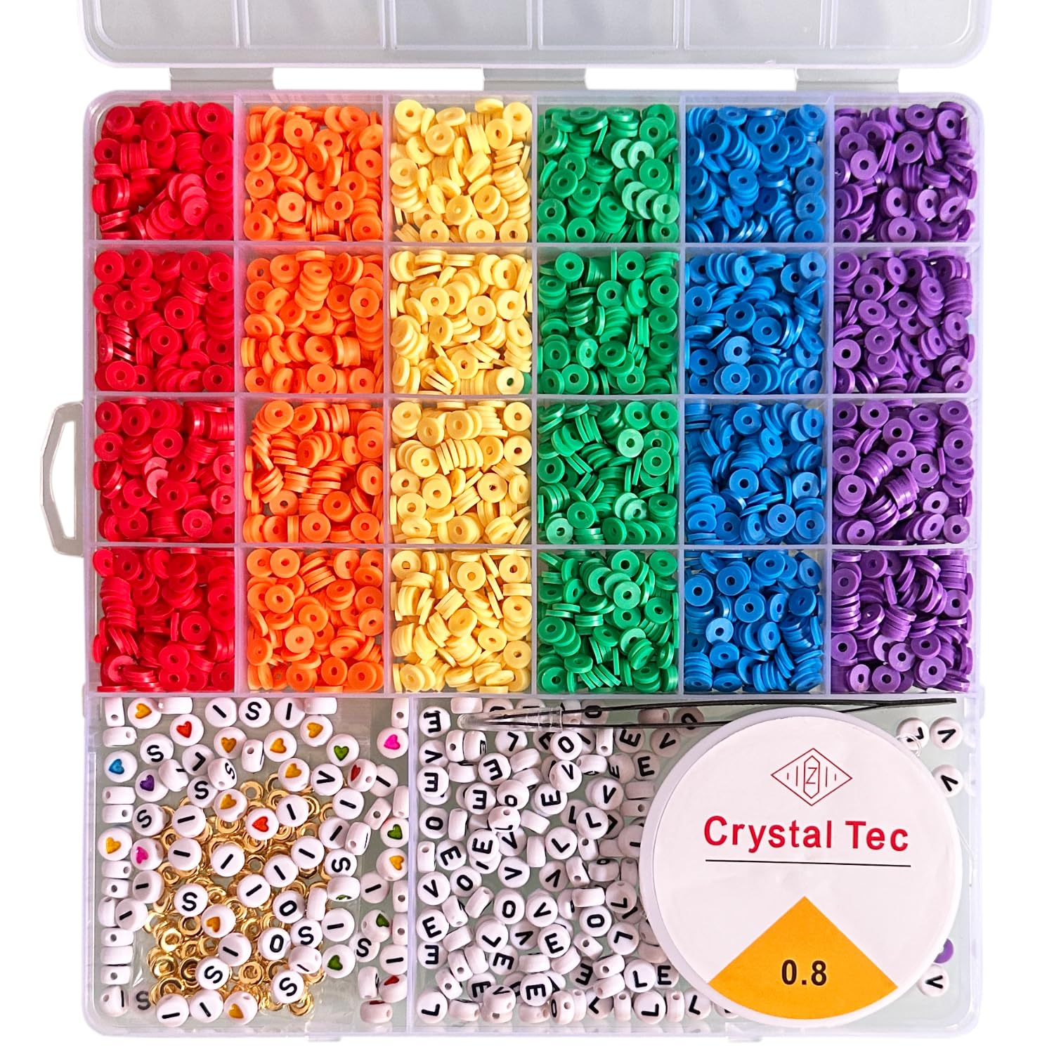 Rainbow Colorful Bracelets DIY Craft Clay Beads Kit - Rainbow LGBT Jewelry Making Art Craft Set - Gay Pride Assorted Beads and Alphabet Letters DIY