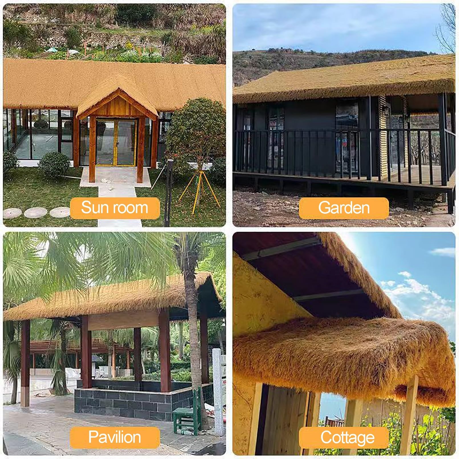 Techos De Paja Artificial De Estilo Mexicano - Rollo De Palmera, Paneles De Plástico PE, Cubierta Falsa Para Bar, Cottage, Campana De Patio, Cerca (Tamaño: 1x5m(3.28x)