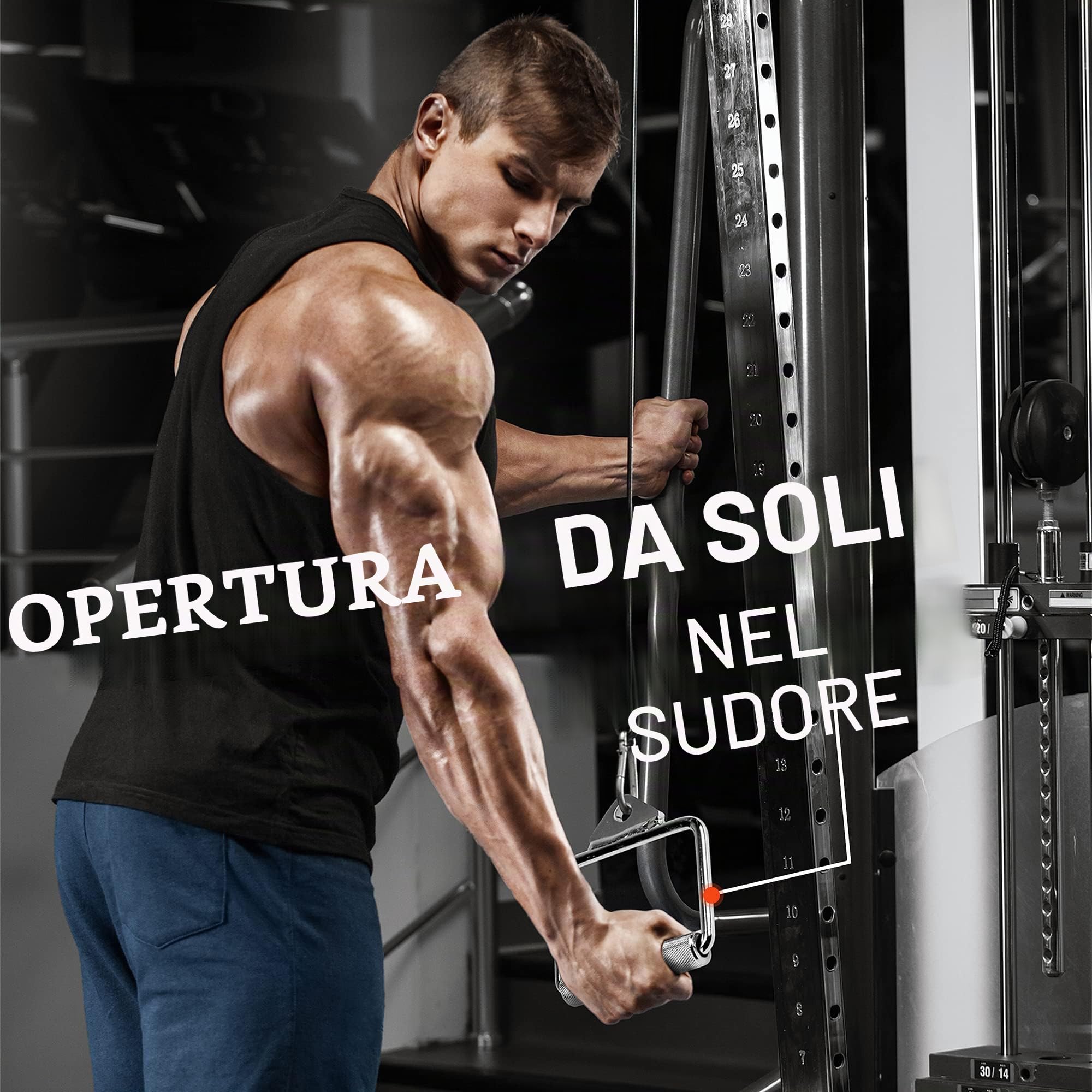 Yes4All Attacco per Cavo con Impugnatura a Doppia D, Impugnatura a Singola D per l'Allenamento con i Pesi, Accessori per Macchine a Cavo per la Palestra di Casa