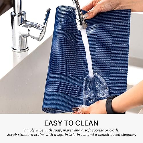 Miniatura 37 de LEXMORE Juego de 6 manteles individuales tejidos de vinilo/plástico para mesa de cocina, interior/exterior, lavables, manteles individuales lavables