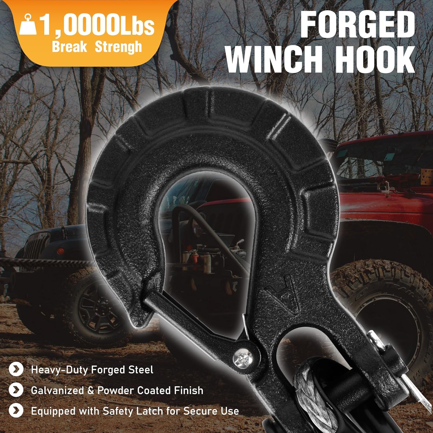 1/4'' x 50FT Synthetic Winch Rope for ATV UTV Winches, Replacement Winch Rope for Nut-Fixed Wall-Mounted Drum, Gray