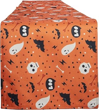 Halloween Table Runner, Home Dining Table Runner, Halloween Dresser Scarf Table Decorations, Washable Coffee Table Runners for Halloween, Dinner Parties and Scary Movie Nights