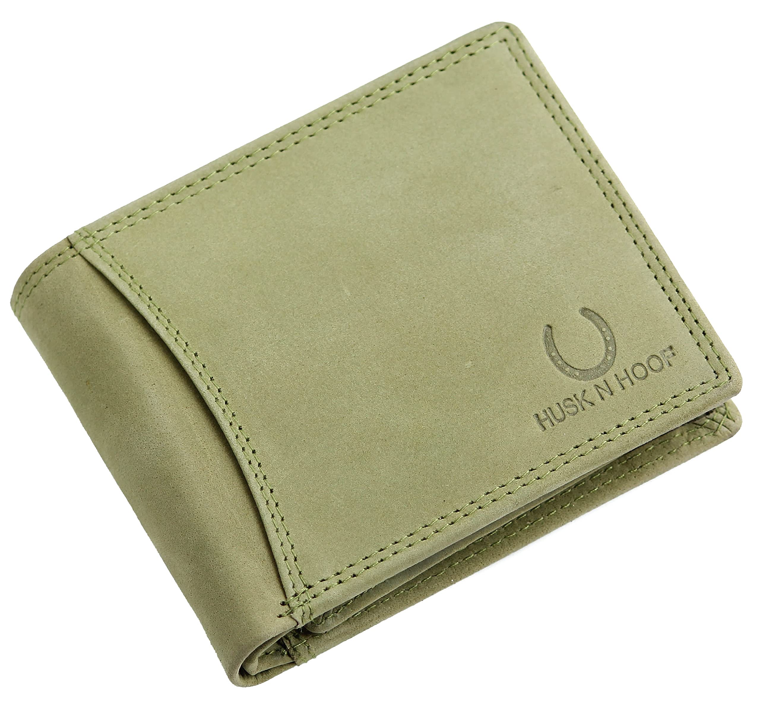 Husk N HoofRFID Protected Leather Wallet for Men | Mens Wallet Leather | Wallets for Men | Purse for Men | Hunter Green