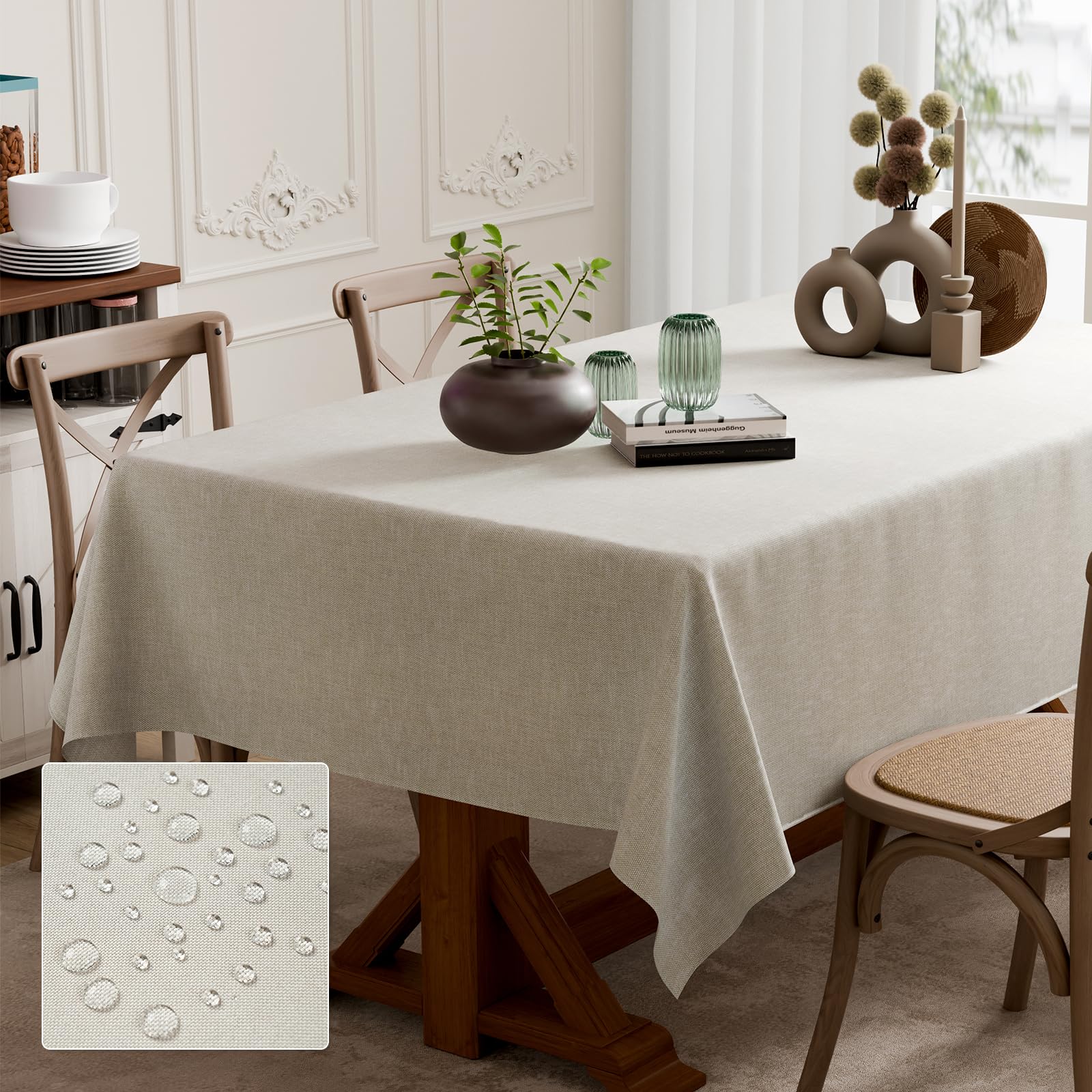 nappe rectangulaire en lin naturel