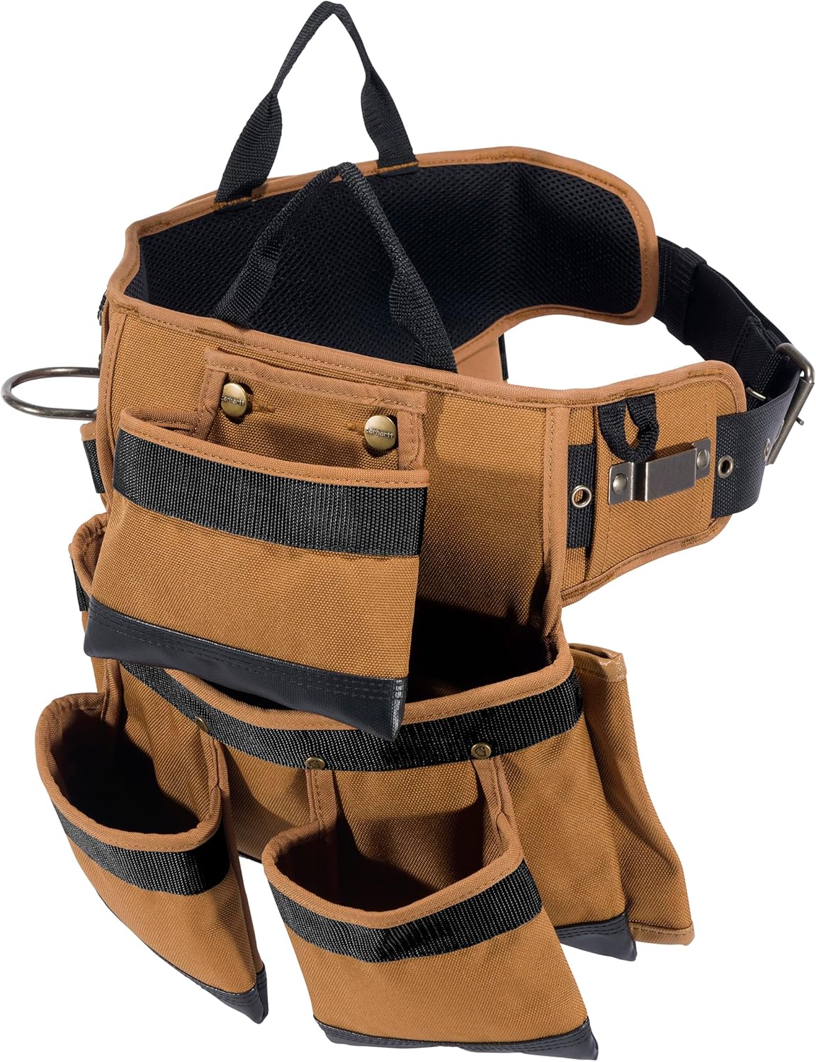 Carhartt Padded Tool Belt, Rugged Tool Belt with Tool & Fastener Storage Pockets, 11 Pocket, Carhartt Brown
