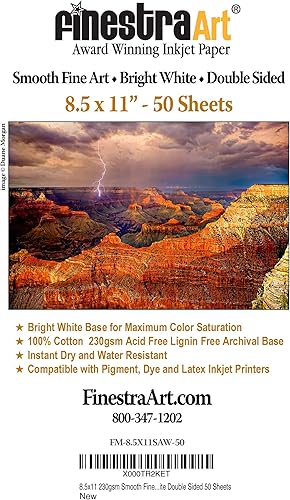 Papel para inyección de tinta de doble cara de 8.5 x 11 pulgadas, color blanco brillante, 50 hojas disponible en Yaxa Colombia