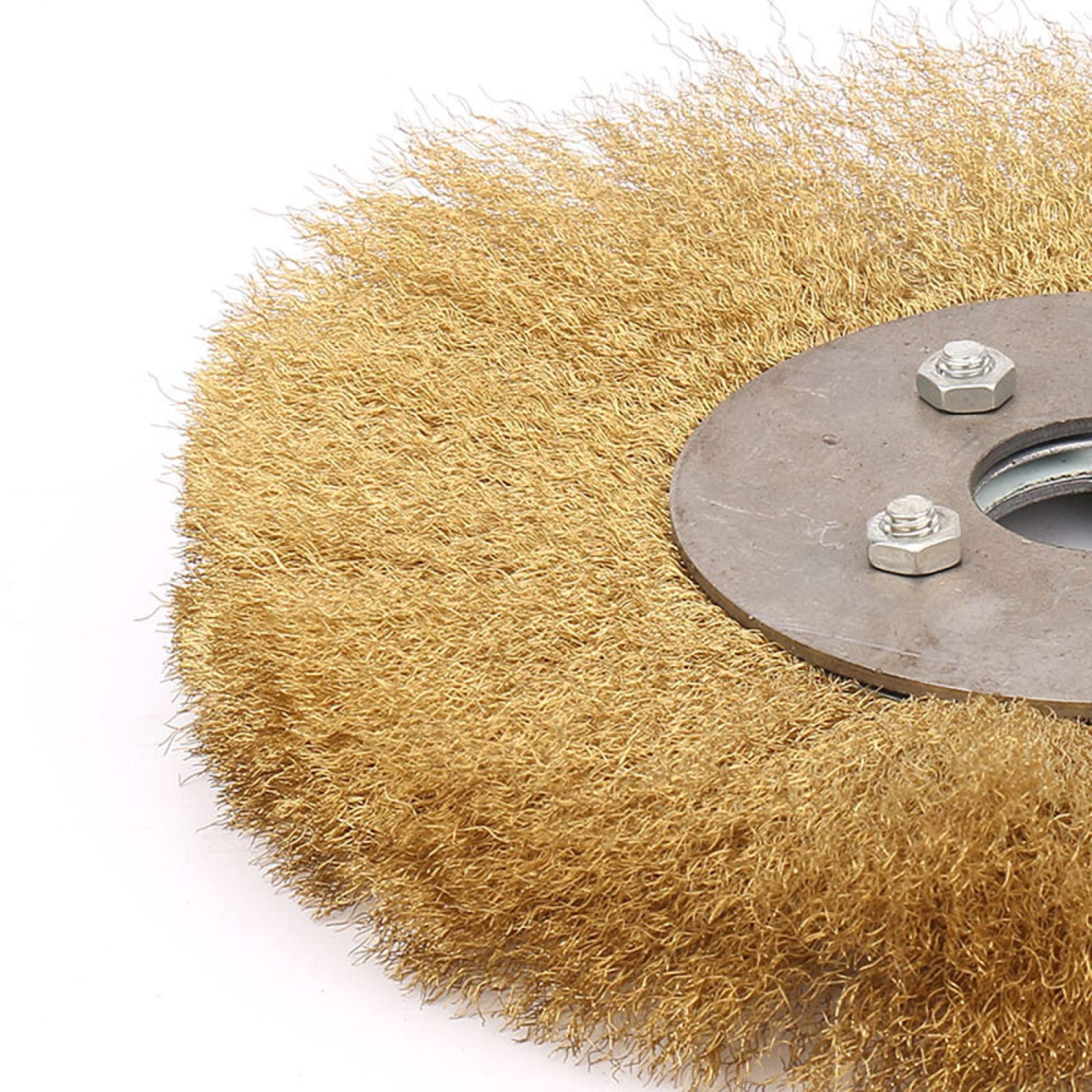 Spazzola Circolare Da 0,15 Mm 4 '' - 10 '' Spazzola Rotonda In Ottone Smerigliatrice Da Banco Lucidatura Utensile Abrasivo Per Metallo Rimozione Della Ruggine Sbavatura Del Legno,250 Mm X 32 Mm