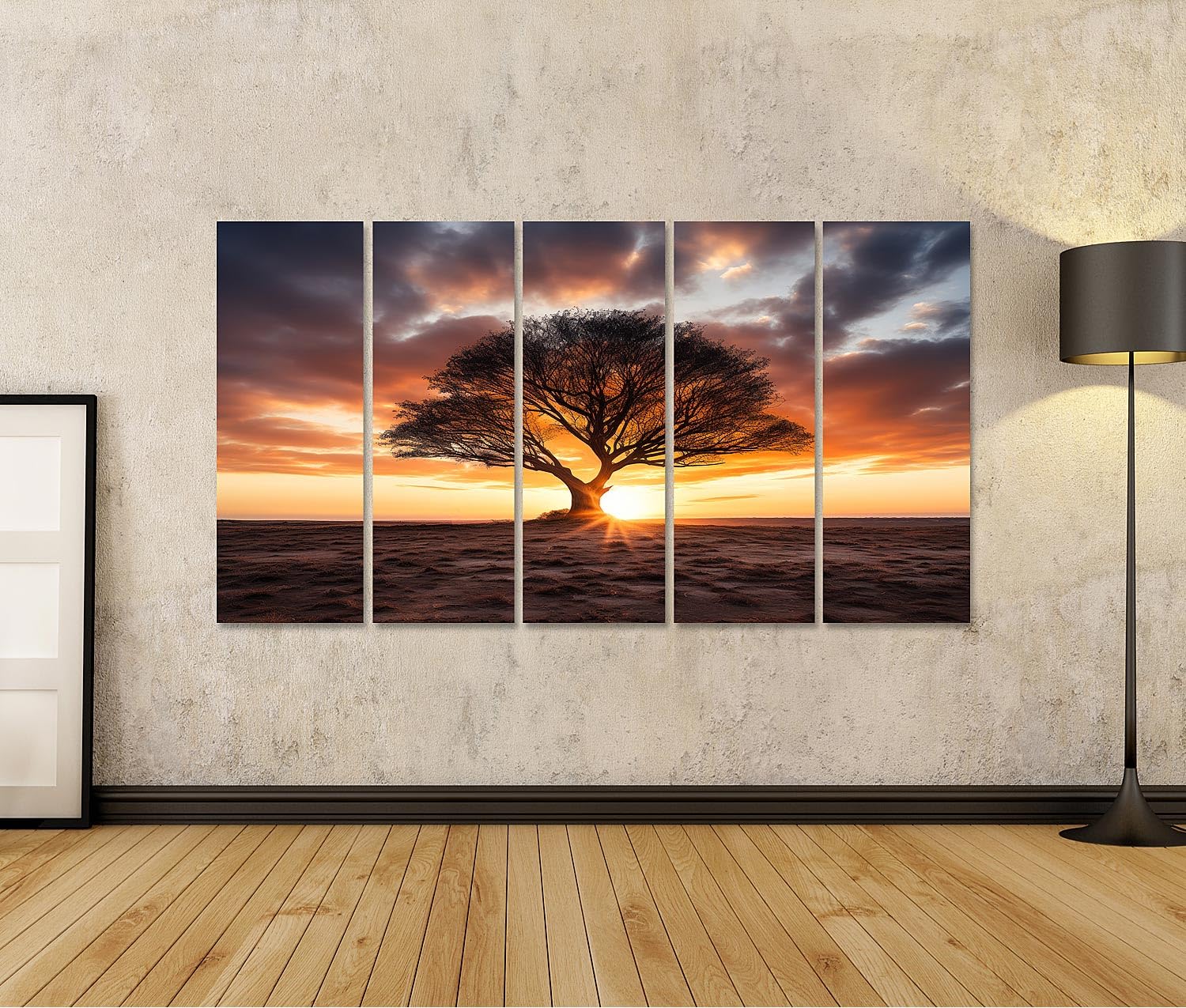 islandburner Primer cuadro sobre lienzo árbol antes del atardecer cielo naturaleza belleza armonía rayos imágenes murales carteles