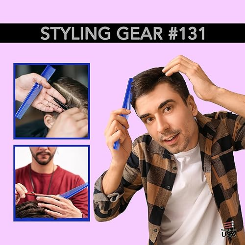 Miniatura 3 de Styling Gear #131 - Juego de 12 peinetas de corte cónico de pelo trenzado flexible ideal para peluqueros hombres y mujeres (negro)