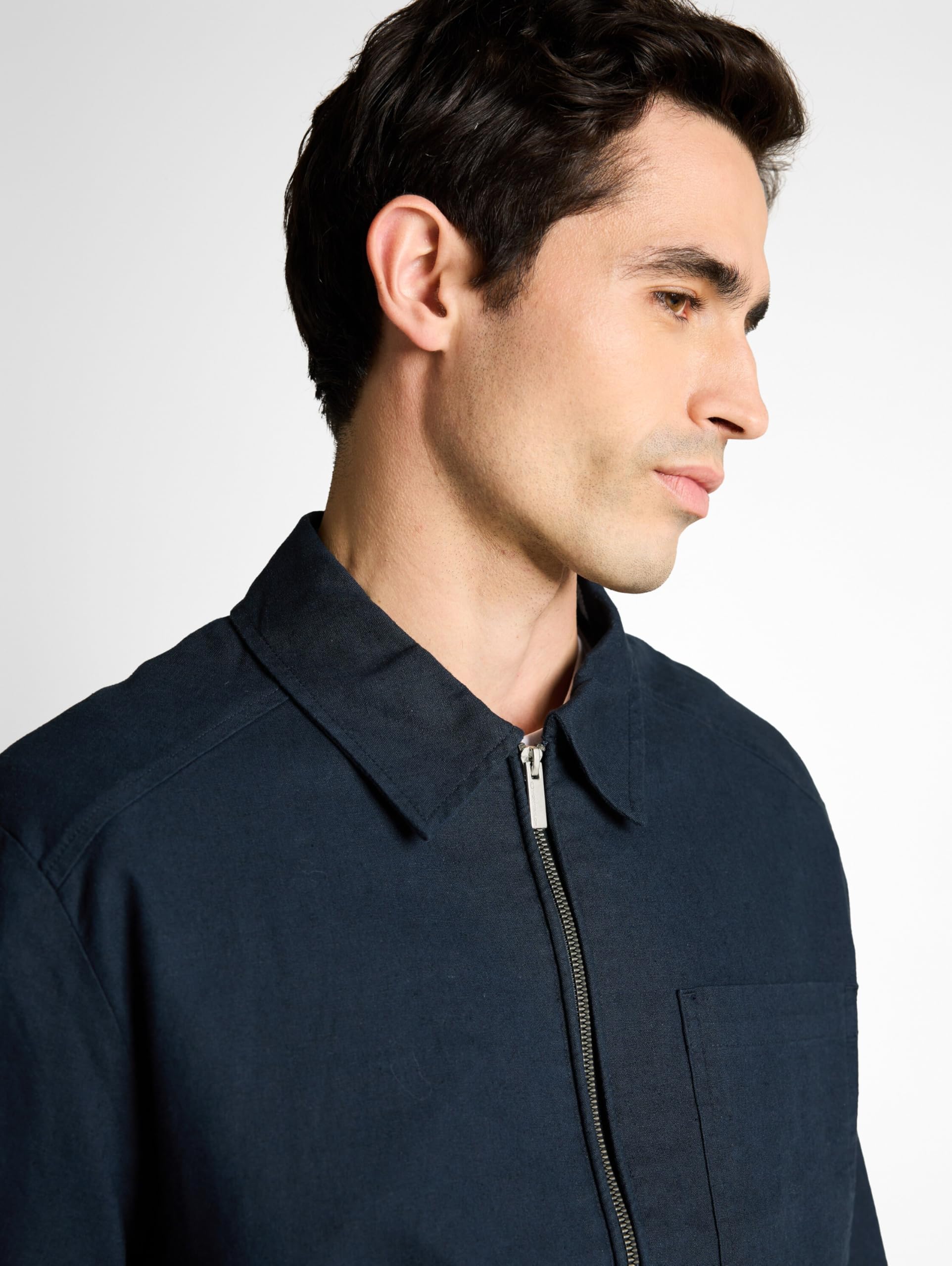 TOM TAILOR Herren Hemd-Jacke mit Leinen
