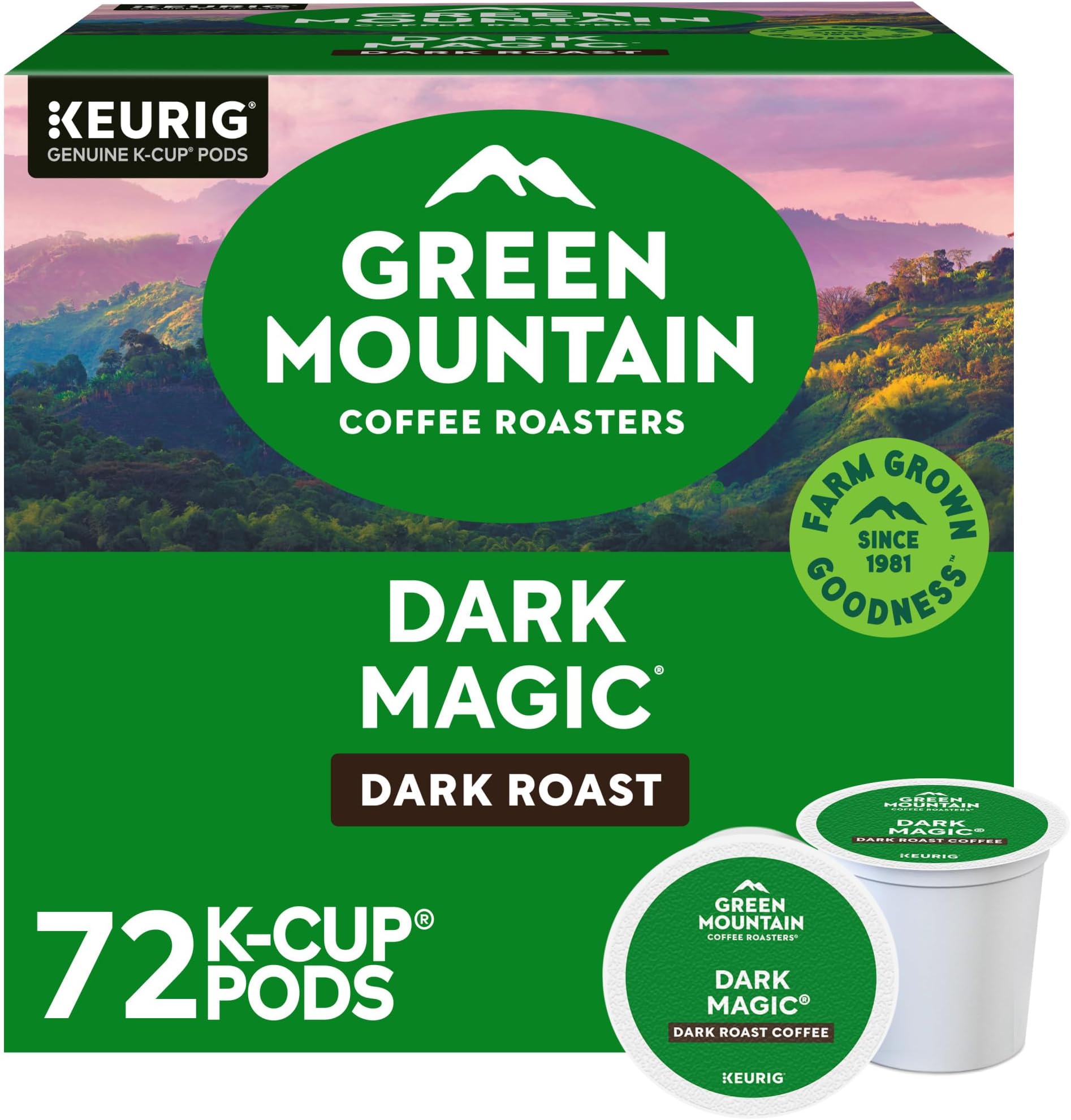 Dark Magic Keurig Single-Serve K-Cup Pods, Dark Roast Coffee, 72 Count