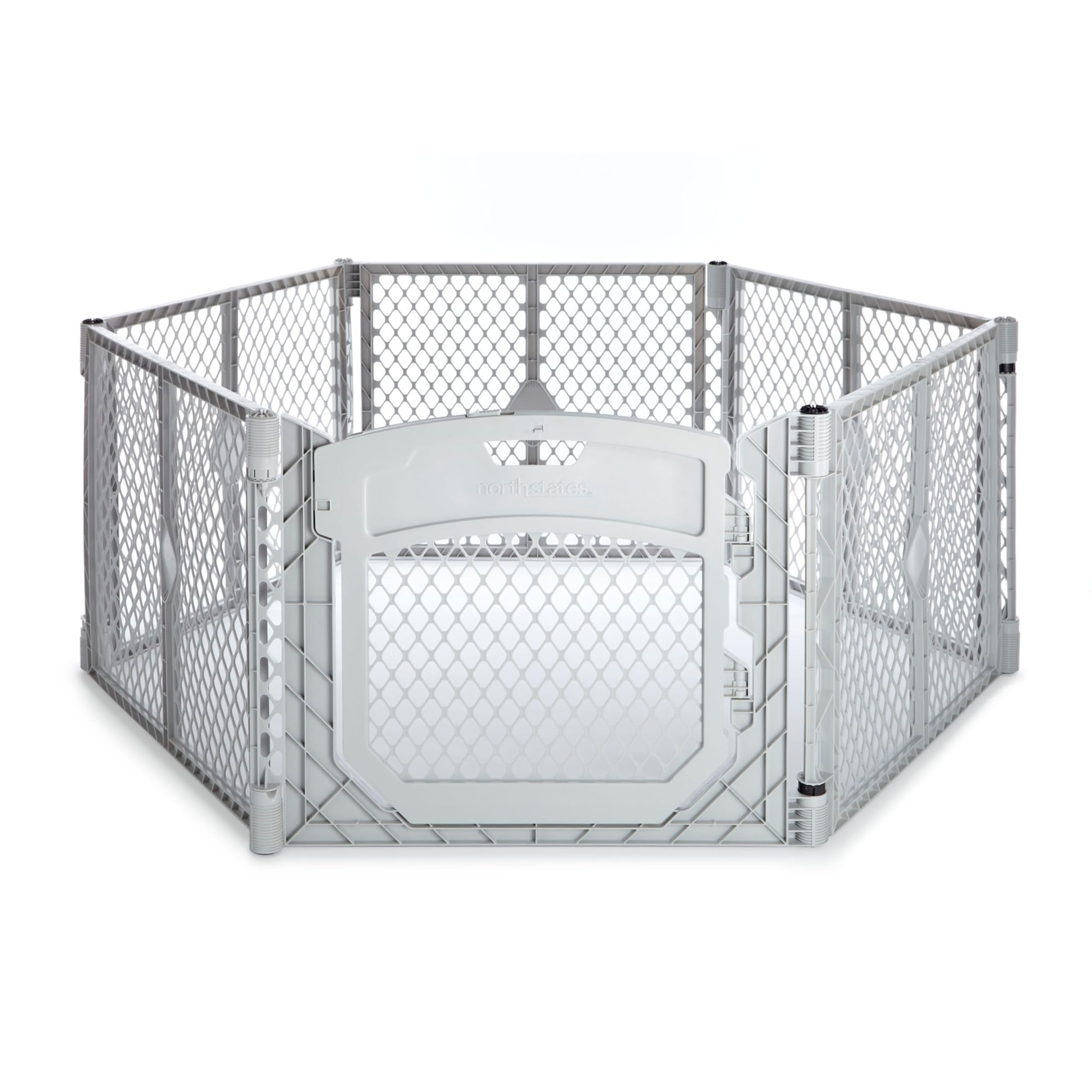 MyPet North States Petyard Plus: 5.5 Ft. Wide Folding Dog Playpen Indoor or Outdoor. 6-Panel Freestanding Play Pen Dog Gate Made in USA. 26" Tall,