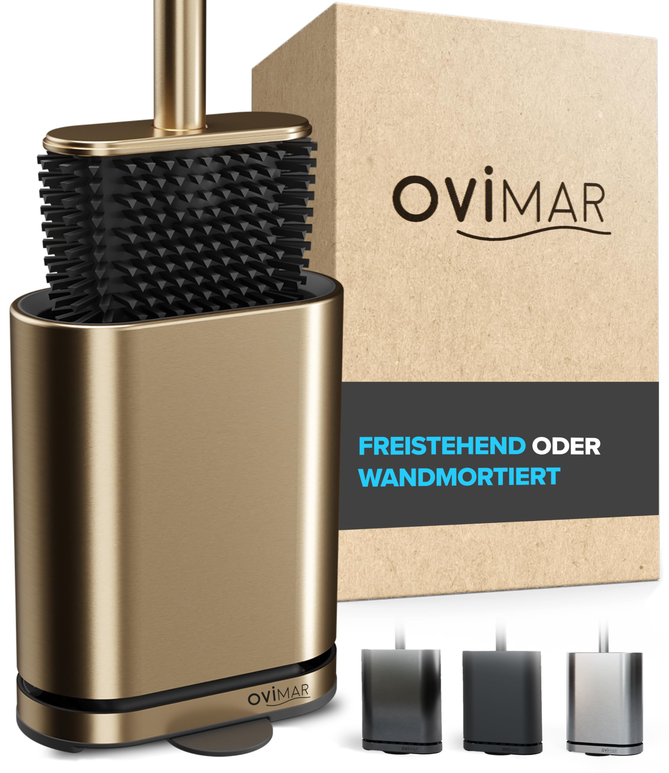 Brosse WC or en acier inoxydable ovimar Amager au design minimaliste