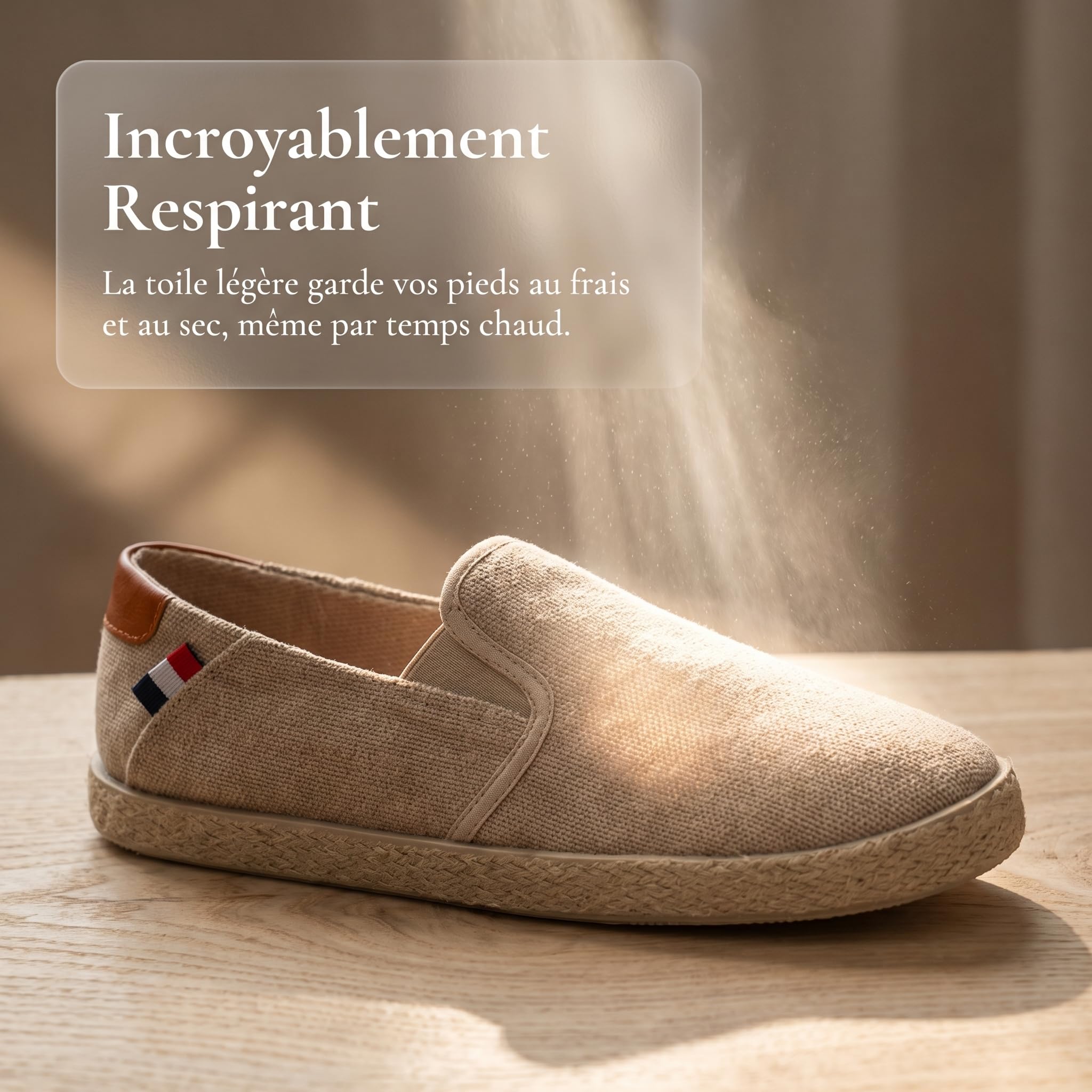 GLAMORA Espadrilles Homme Toile Respirante Slip on Été Léger Confort Chaussures Plates Semelle Corde Antidérapante Casual Élégant Mode Ville Ajustement Souple Durable