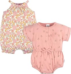 Gerber baby-girls Sleeveless and Short Sleeve Romper Set