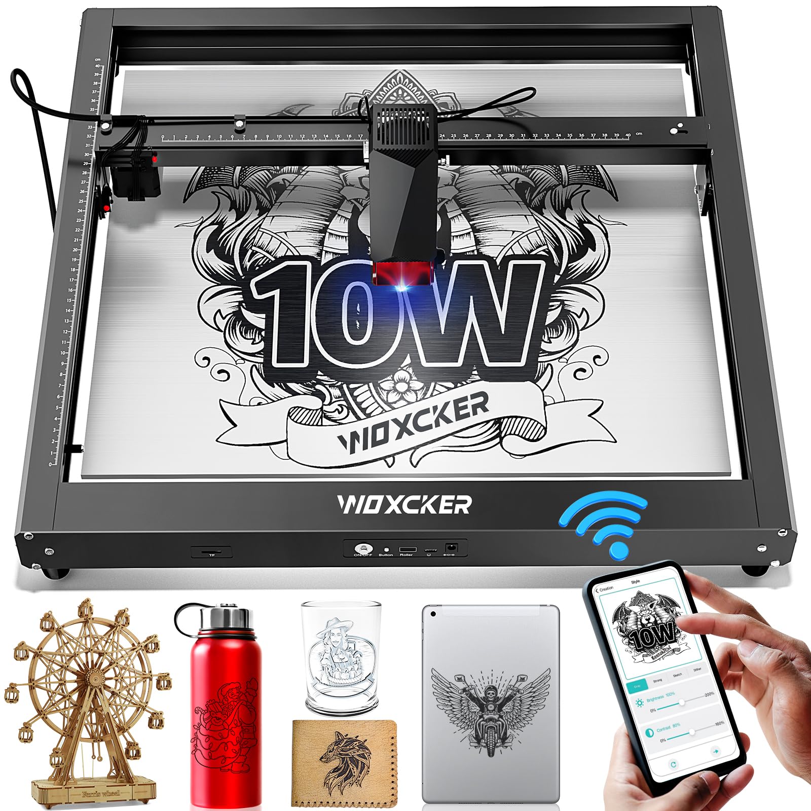 Amazon.com: Laser Engraver, Woxcker JL7 10W with 400x400mm Bed