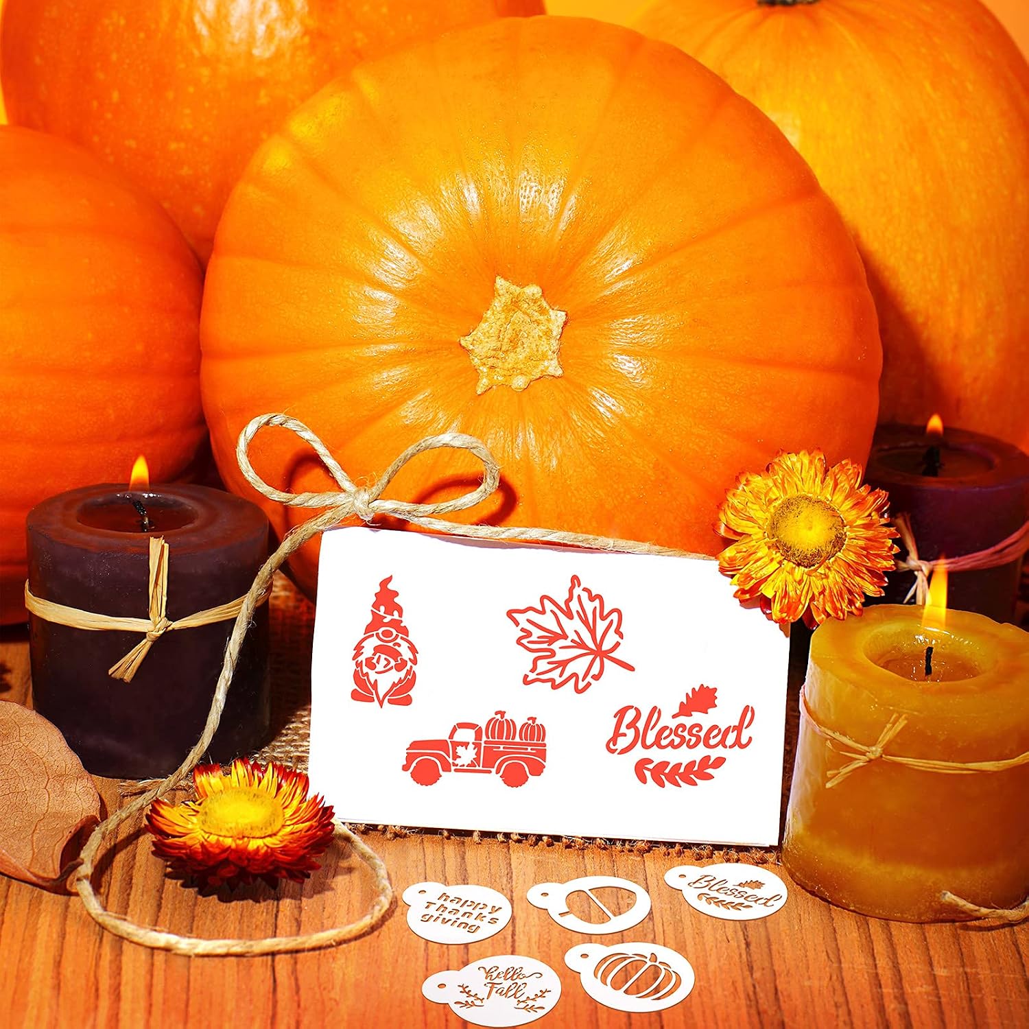 Marspark 30 Pieces Halloween Holiday Cookie Coffee Stencils Latte Art