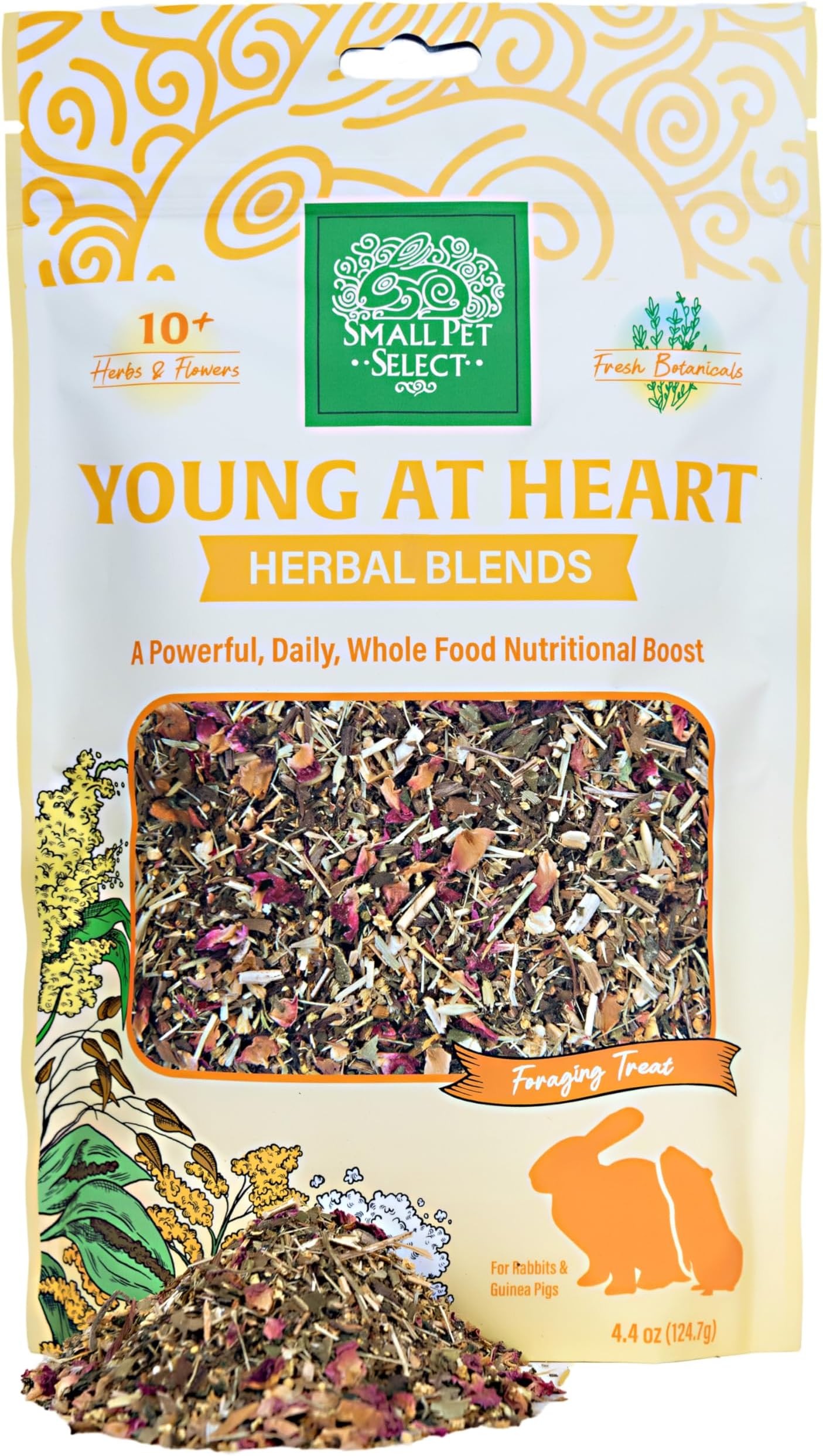 Young at Heart Herbal Blend, a Natural Herbal Treat for Rabbits and Guinea Pigs, 4.4oz