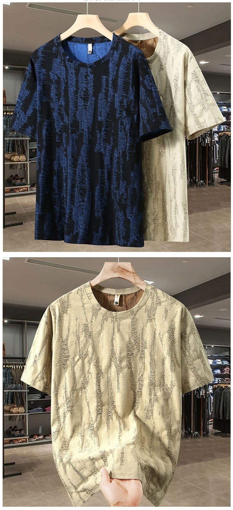 MORISTE Męska koszulka z nadrukiem Plus Size z krótkim rękawem, letnia, casualowa