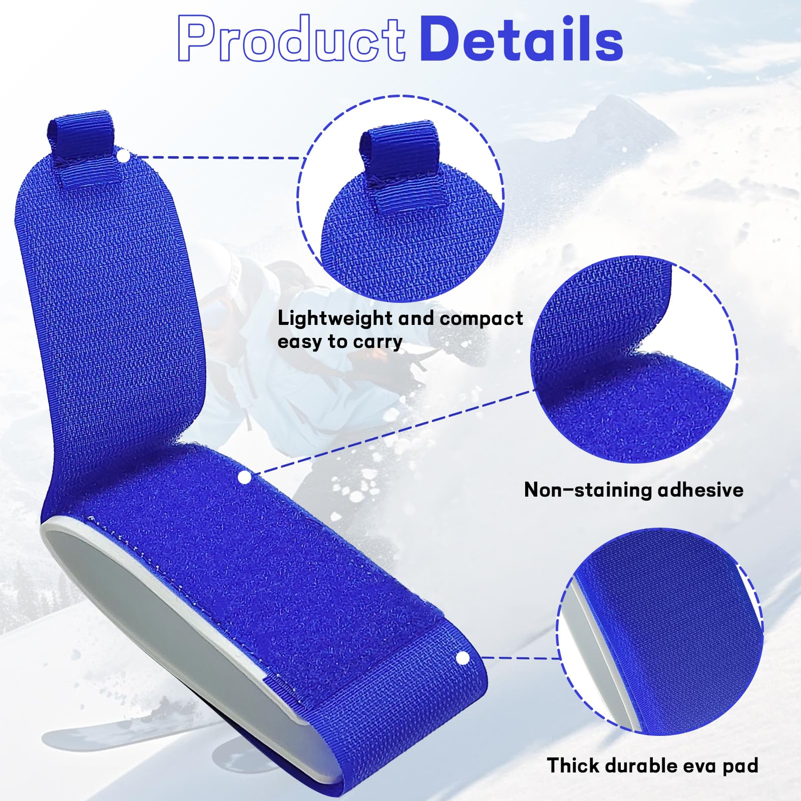 6 Pièces Sangle de Ski, Ski à Sangle de Transport Réglable, Bande de Fixation Nylon, Ajustable Skis Attaches pour Snowboard, L'alpinisme, en Plein Air