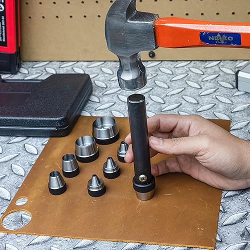 Miniatura 8 de Neiko 02614A Conjunto intercambiable de sacabocados con mango resistentes con estuche conjunto grande de 10 unidades