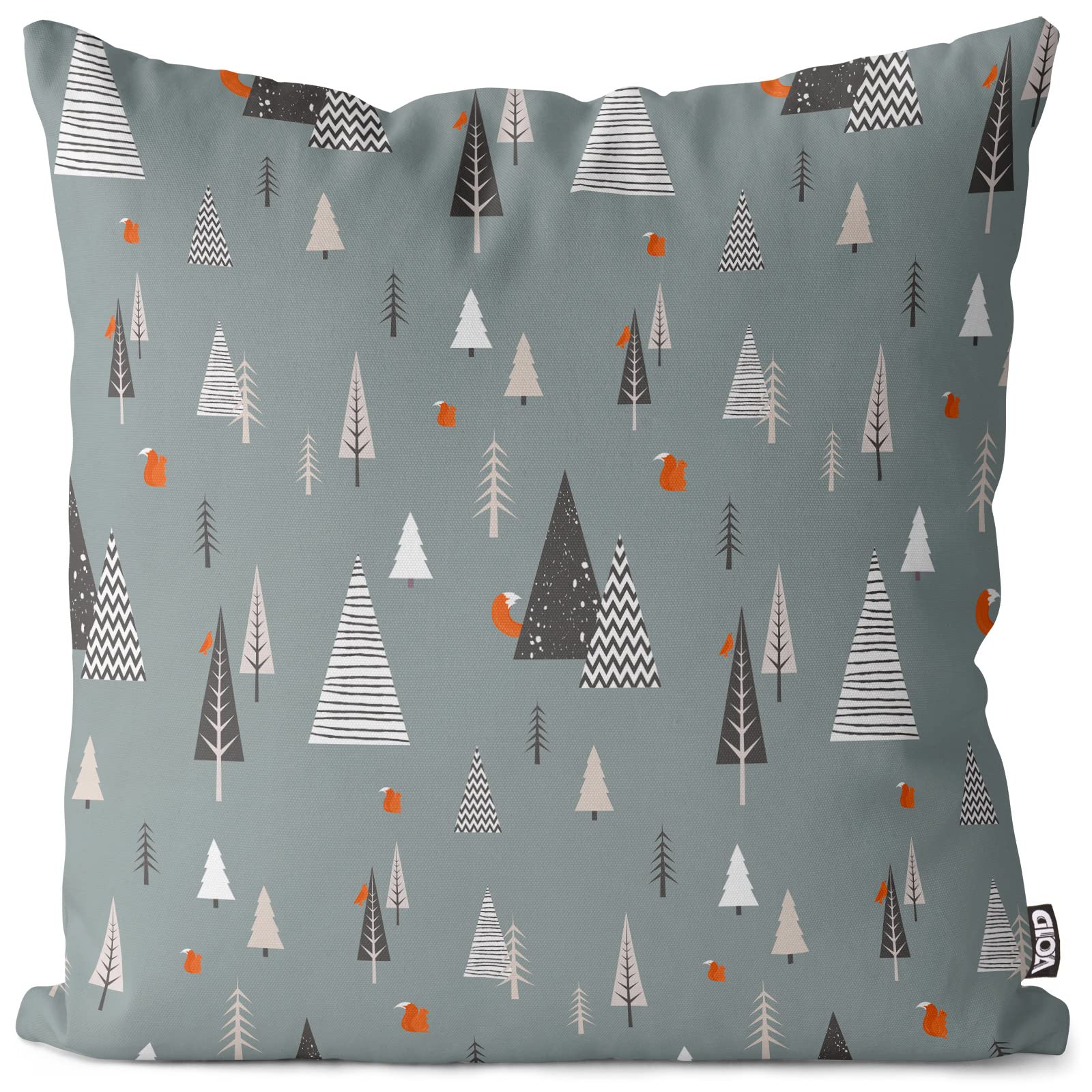 VOID Wald Eichhörnchen Kissenbezug Kissenhülle Sofakissen Kissen Deko Weihnachten Winter Weihnachtsdeko, Kissen Größe:80 x 80 cm