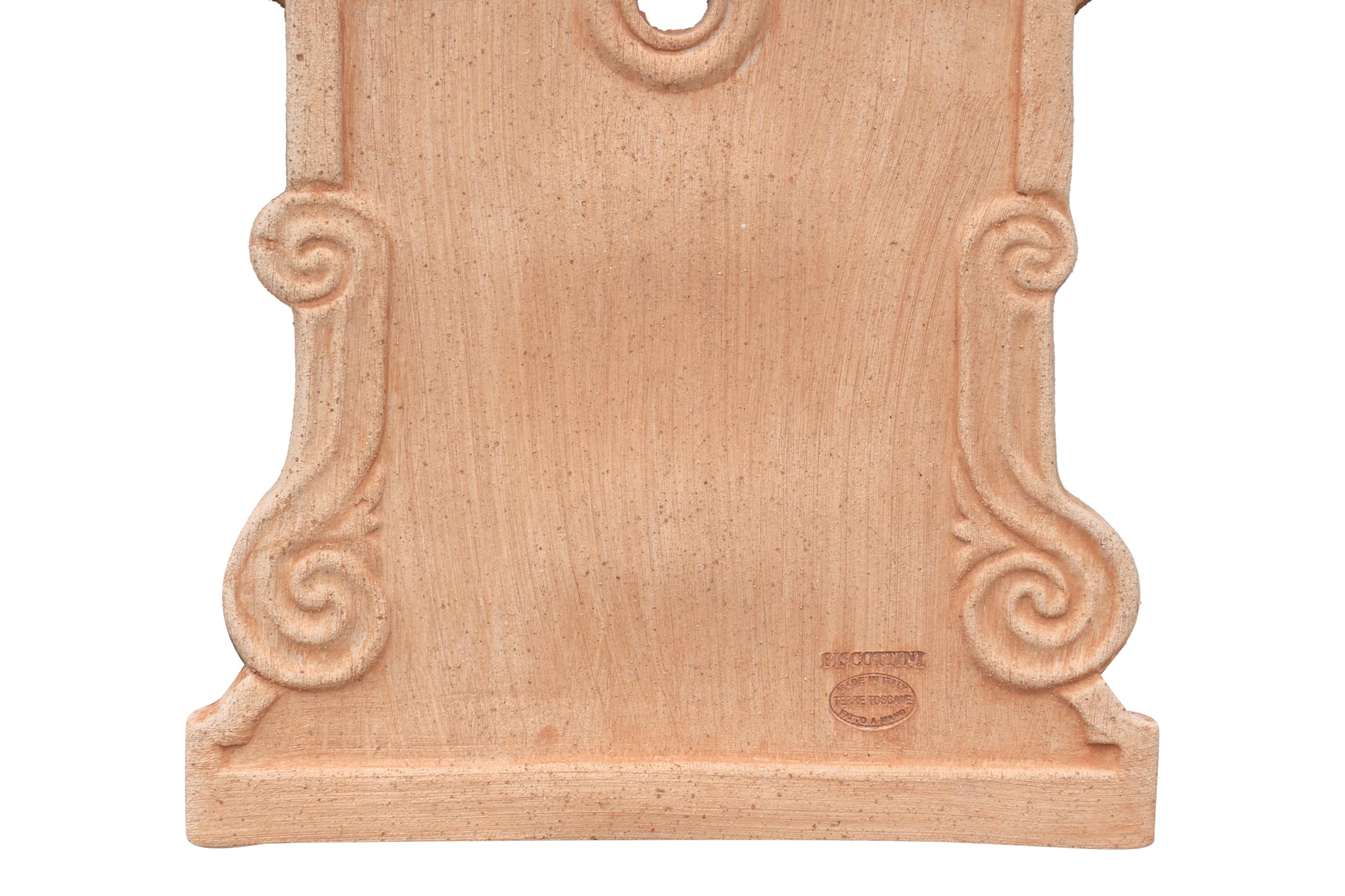 Biscottini Frontone per Fontana da Giardino Esterno L37xPR3xH47 - Frontone per Fontana da Giardino - Arredo Giardino in Terracotta Toscana - Giardino Arredo Esterno Made in Italy