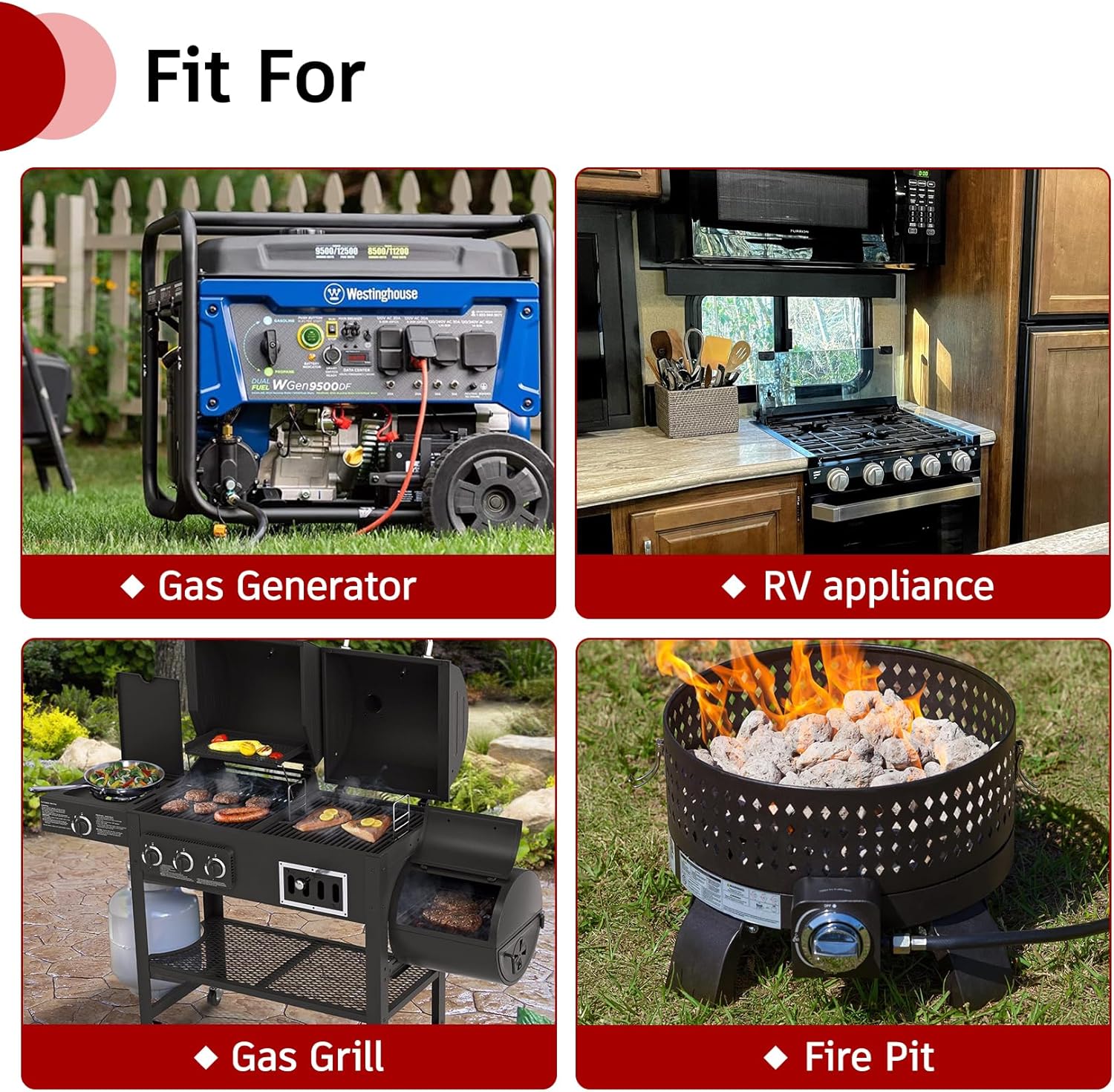 10FT Two Stage Propane Regulator with Hose, Dual Stage Propane Hose with QCC1/Type1 Connector for Gas Grills RV Appliance Generator Heater