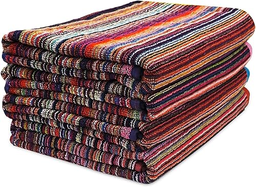 BolBom*S Hammam Classic - Toallas de playa de algodón de 30 x 60 pulgadas, toallas de playa suaves de gran tamaño para adultos, toallas de baño de