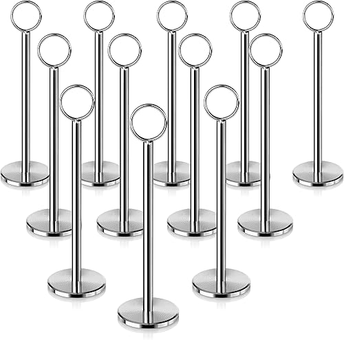 Miniatura 16 de New Star 12 soportes para números, de mesa. De 12 pulgadas plateado