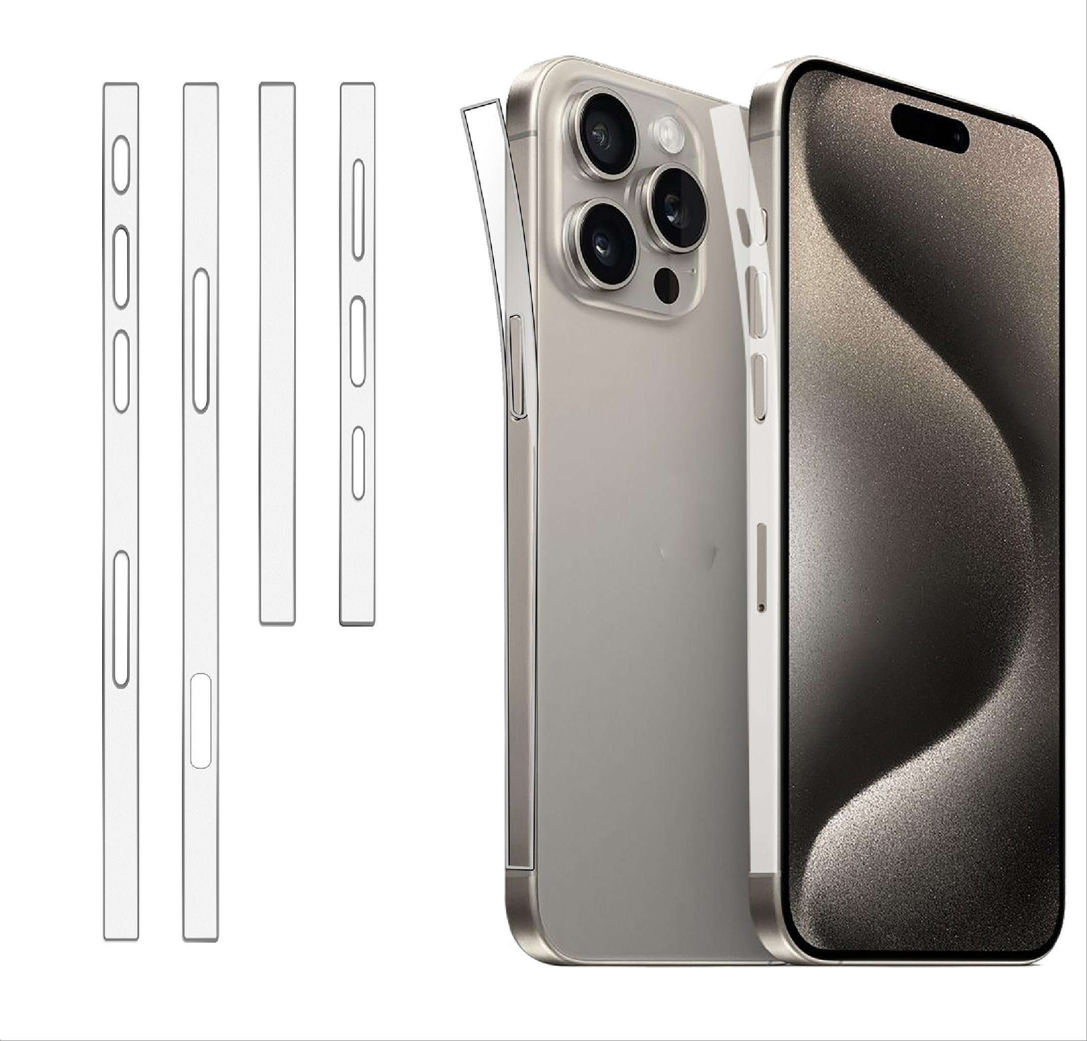 GIOPUEY [4 Pezzi Pellicola Prottetiva Telaio Laterale Compatibile con iPhone 17 PRO, Texture Opaca TPU Flessibile, Cover Compatibile - Translucent