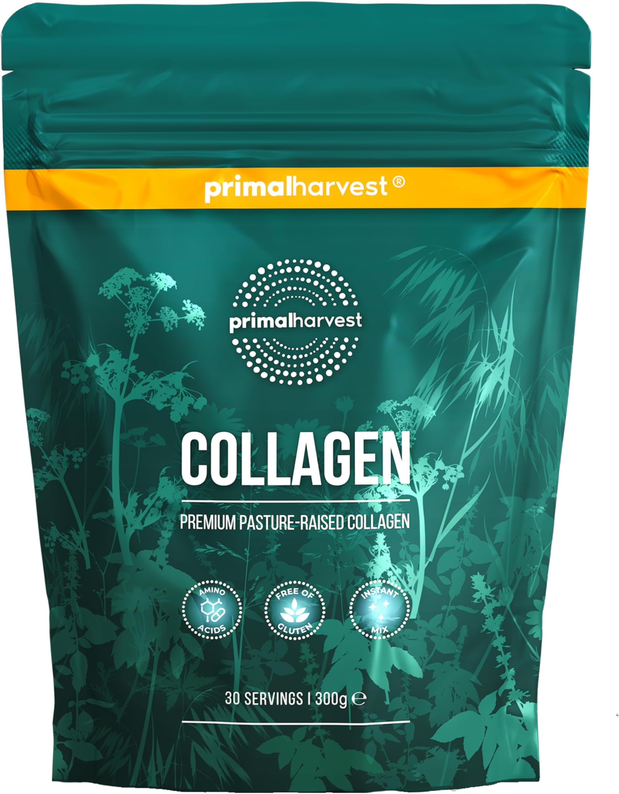 Primal Collagen by Primal Harvest - Powder Supplement with Types I & III Peptides to Help Improve Hair, Nails & Joints, for Men & Women,1 Pack: 30 Servings