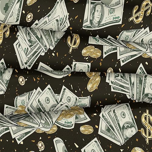 Miniatura 6 de Merryword Juego de funda de edredón de lujo, tamaño King, juego de cama de billetes de dólar, patrón de monedas doradas abstractas, ropa de cama de