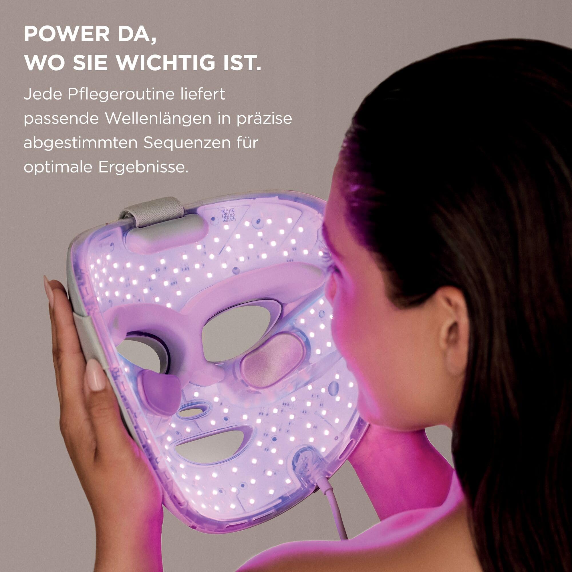 Shark CryoGlow LED-Gesichtsmaske FW312EU mit Kühlung, rote und blaue LED, Infrarotlichttherapie, USB-C