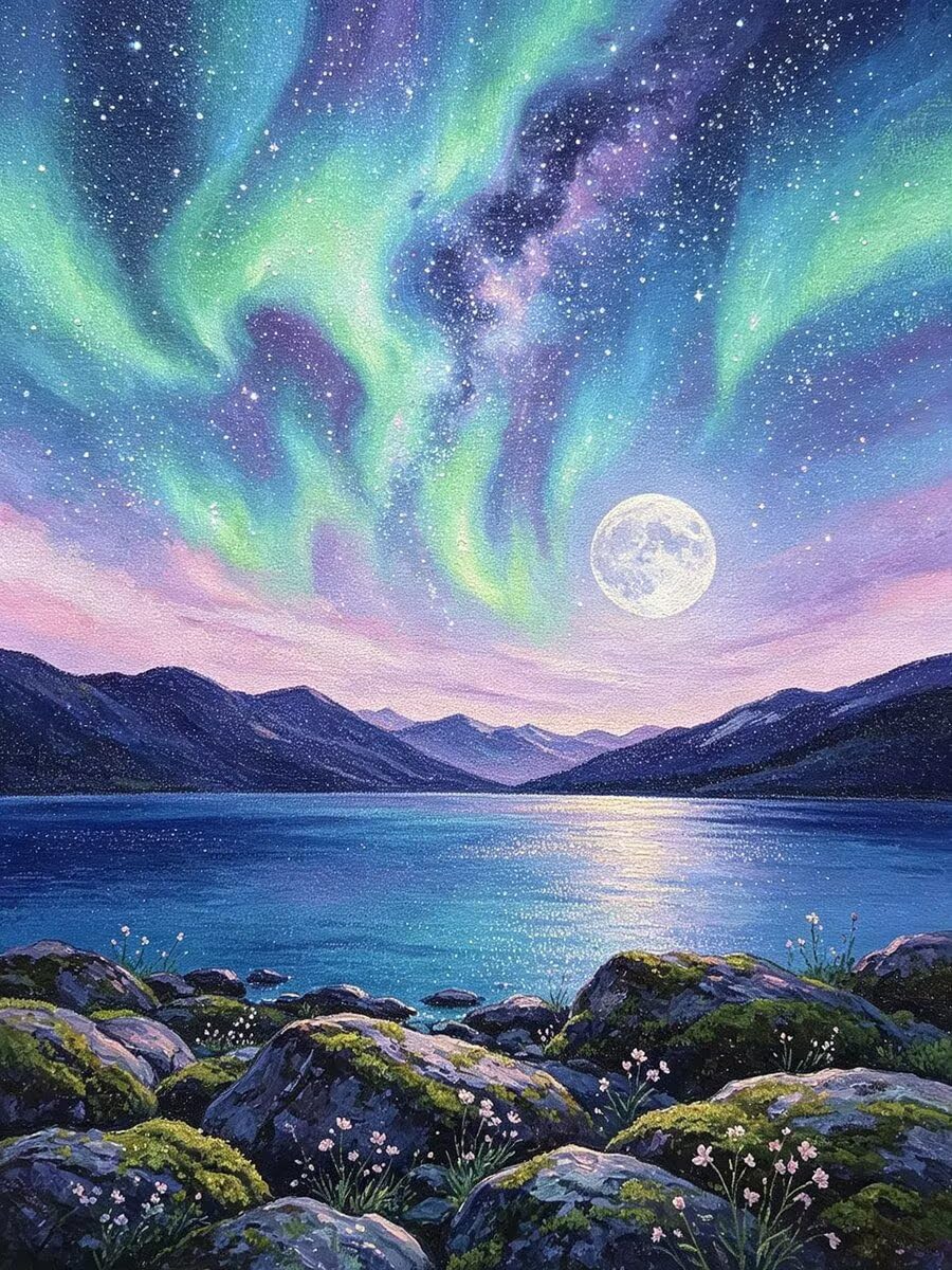 5D Diamond Painting Erwachsene Landschaft Eckige Steine 60x80-1223