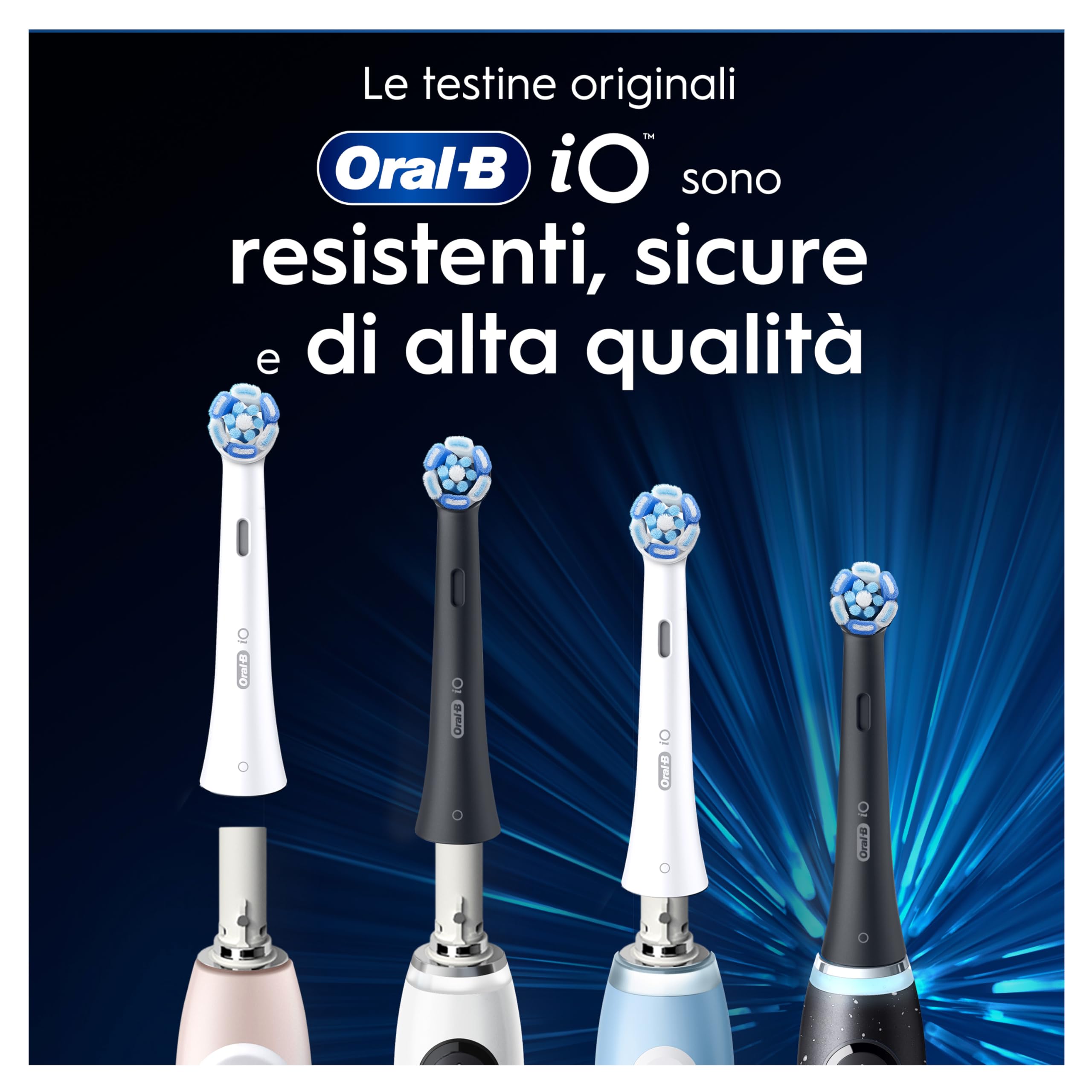 Oral-B Testine di Ricambio iO Series Ultimate Clean Bianche per Spazzolino Elettrico, 8 Testine Rotonde Autentiche, con setole CrissCross per rimuovere la placca