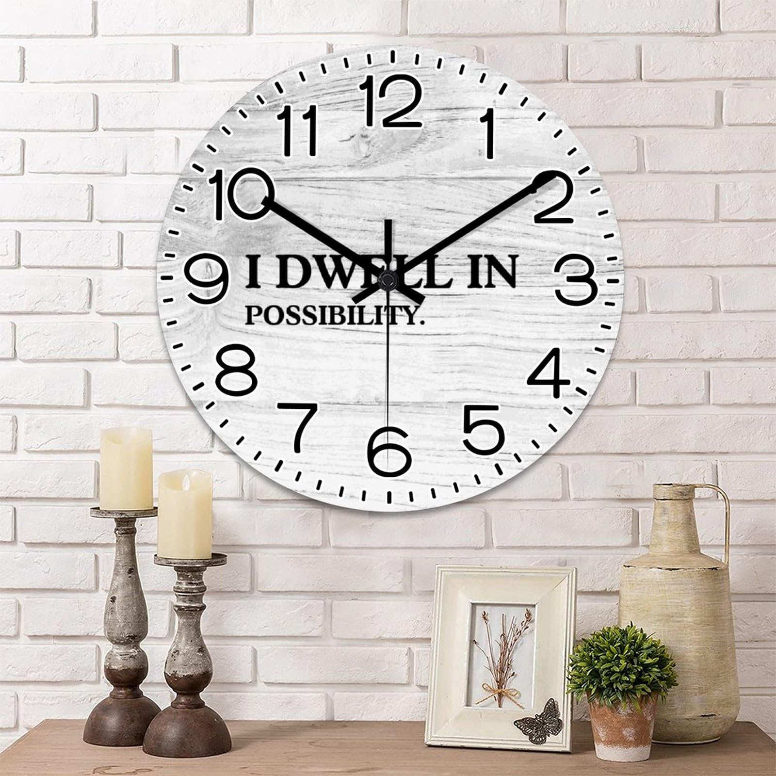 Horloge murale en bois avec dicton inspirant, cadeau idéal de maison