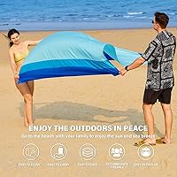 Vista 102 de Beach Blanket Oversized Extra Large 78" X 81",Waterproof Sandproof Beach Blanket 1-7 Adults Lightweight Durable for Travel Camping Hiking Picnic