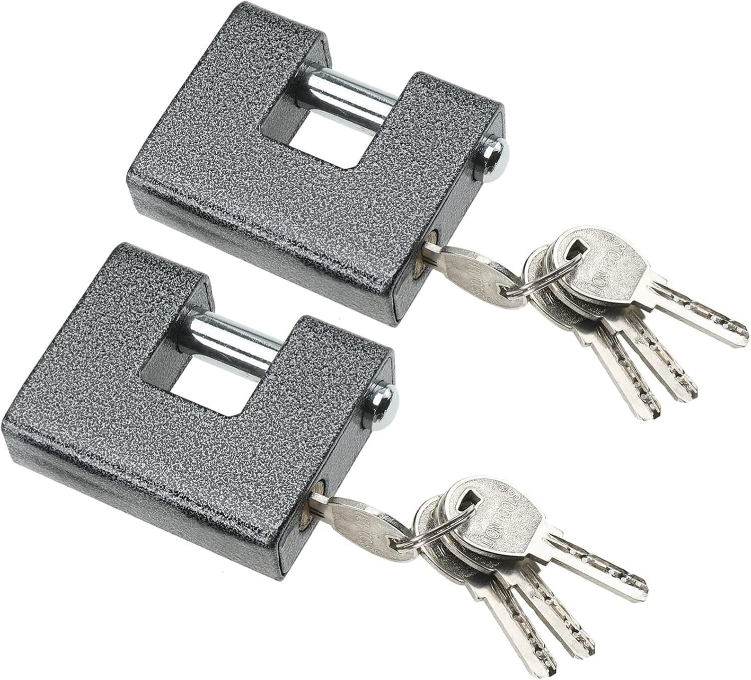 RealPlus 2pcs Heavy Duty Padlocks with 8 Keys, 80mm 680g Hardened Solid