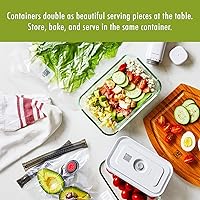 Vista 5 de ZWILLING Fresh & Save Juego de 2 Piezas de Pequeños Recipientes de Almacenamiento de Alimentos de Vidrio con Sellado al Vacío y Tapas Herméticas