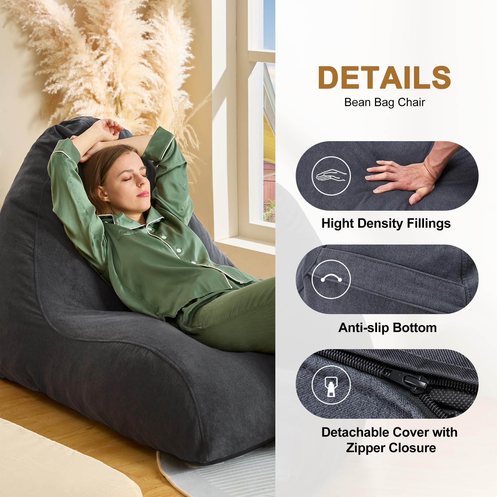Homguava Pouf pera: pouf a forma di goccia riempito di memory foam, poltrona a pera compatta morbida con rivestimento in velluto a coste (blu