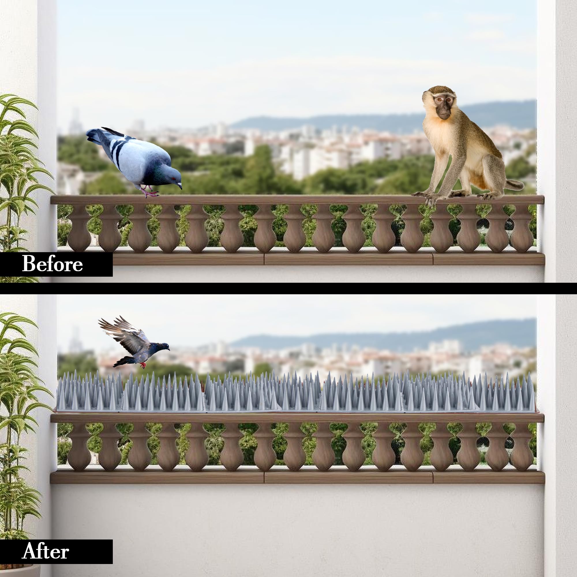 Bird Spikes - Pigeon Deterrent for Balcony & AC Units -5