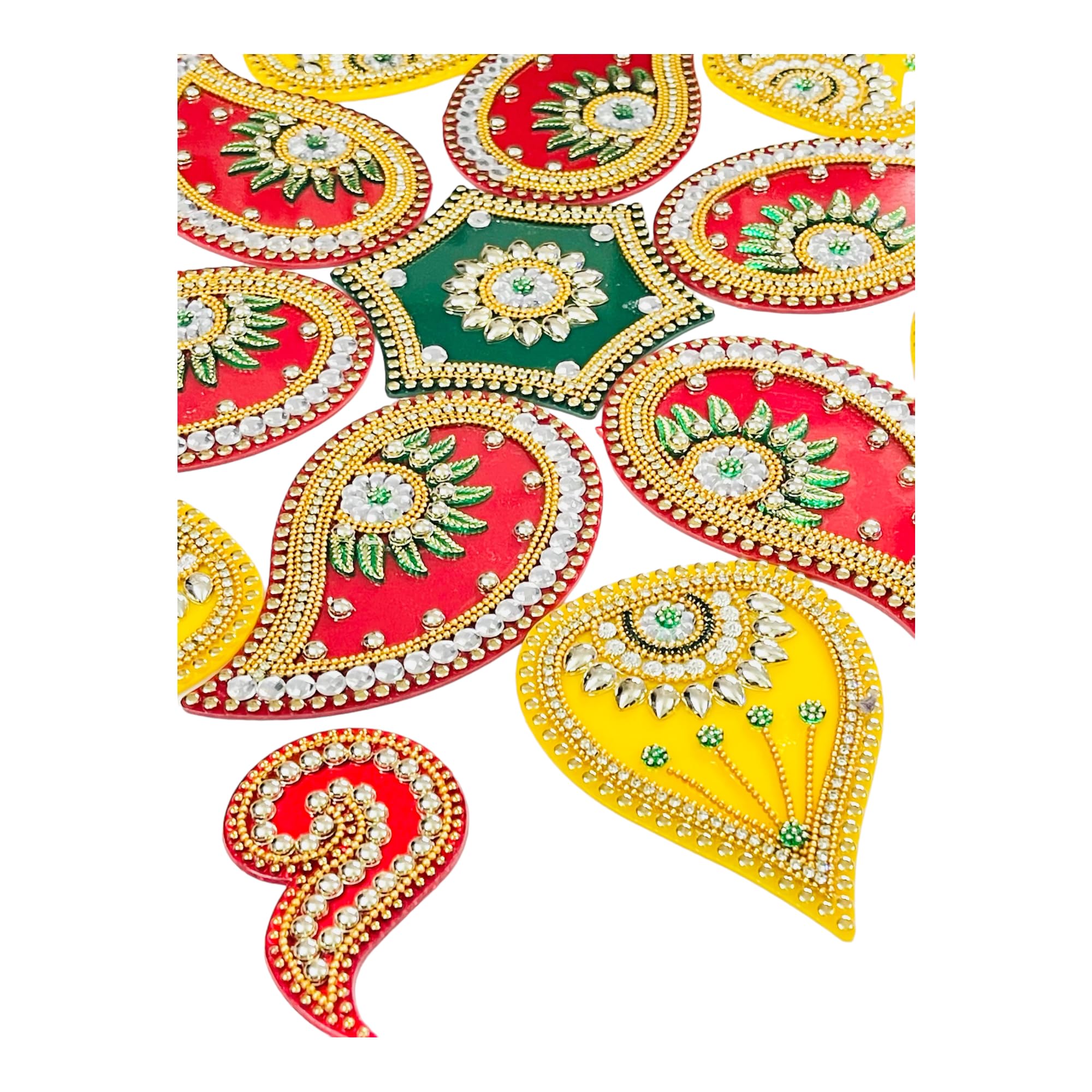 KRIWIN XLarge Size Acrylic Rangoli for Home Festival Decoration 19 pcs Set Reusable 1