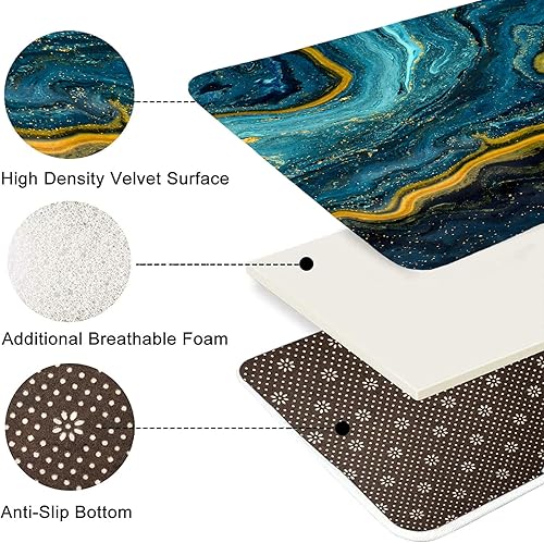 Vista 32 de Nkzply Juego de 4 cortinas de ducha de mármol negro con alfombras, juegos de baño dorados con cortina de ducha y alfombras, accesorios de decoración