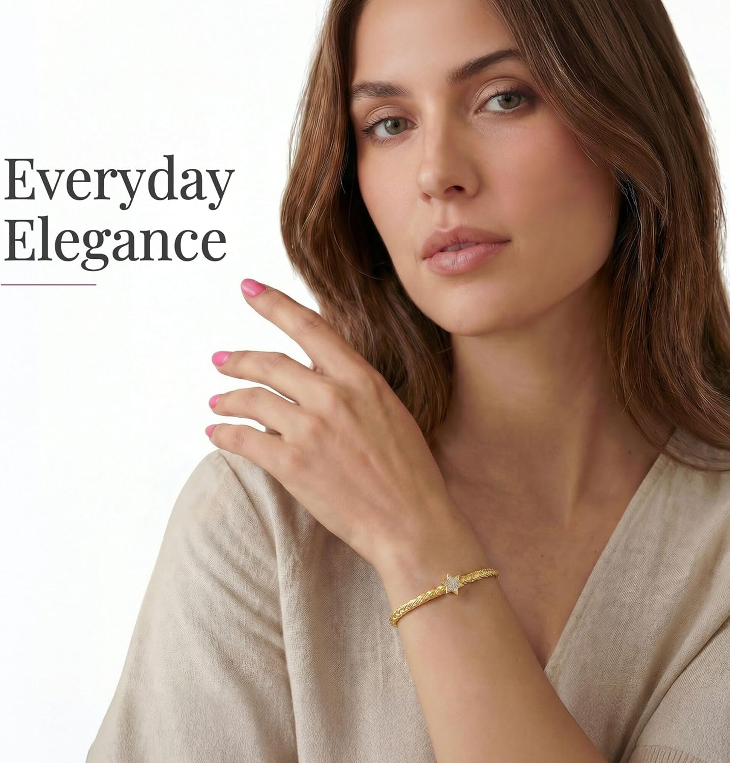 Alef Bet by Paula Jewish Star Bracelet Sterling Silver for Women Worn for Protection and Abundant Blessings | Beautiful Design for Everyday Wear