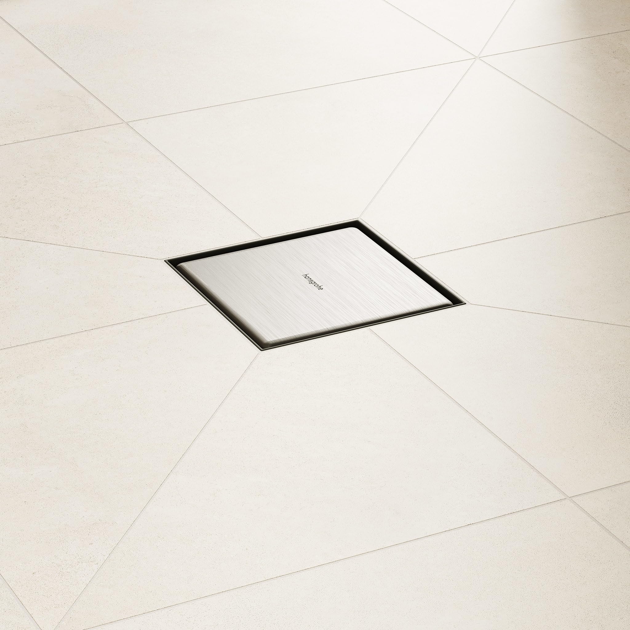 hansgrohe 56247800 RainDrain Point Punktablauf 100/100 rückseitig befliesbar Edelstahl gebürstet Komplettset