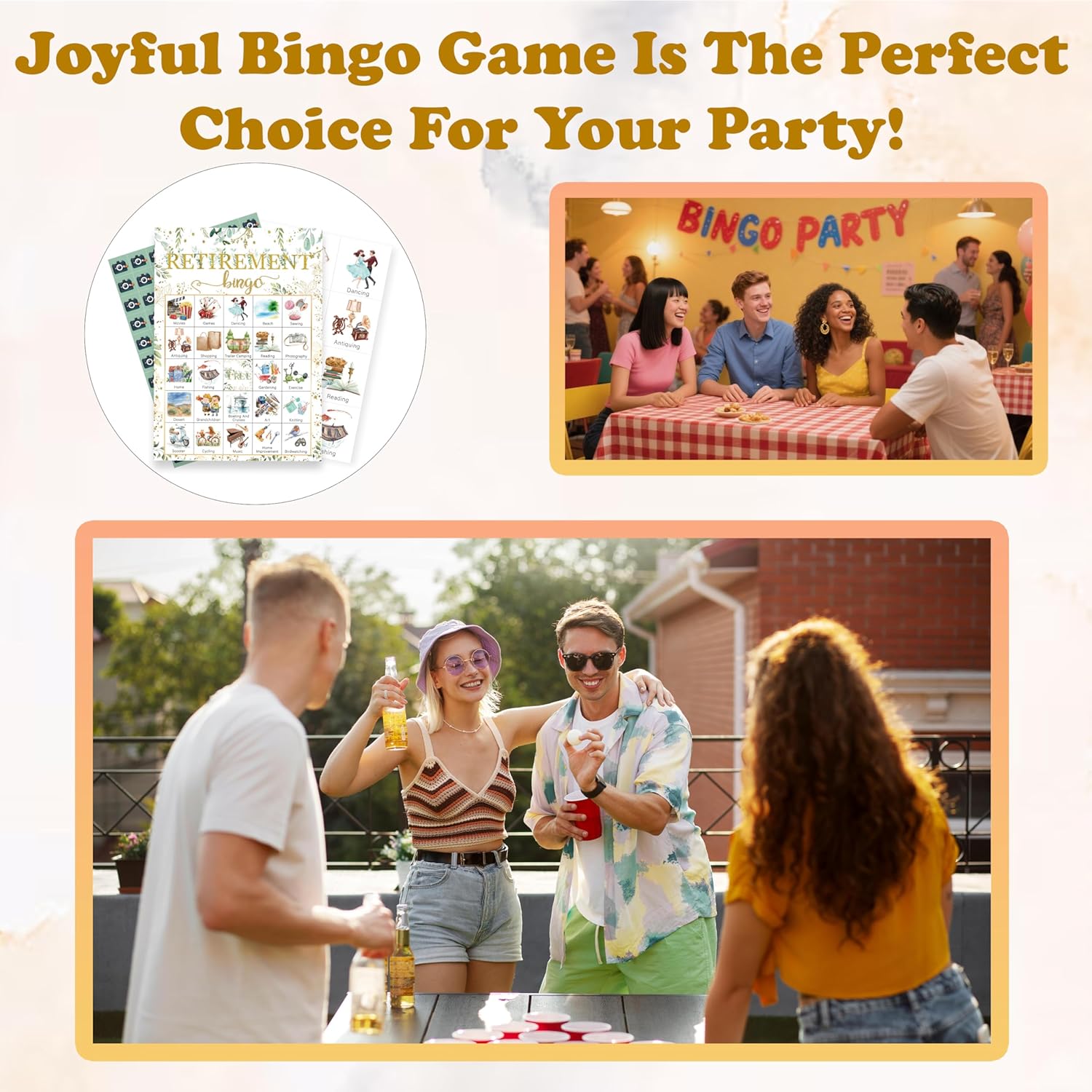 Retirement Bingo Game, Greenery Bingo Cards Set, Retirement Party Bingo Supplies for Adults, Family Friend Office Activities Favors Decorations for 24 Player, 01