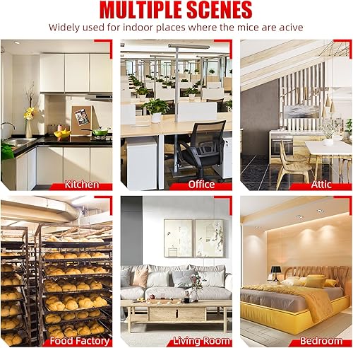 Miniatura 8 de Trampa eléctrica para ratones 2025, trampas para ratones reutilizables para interiores para el hogar con voltaje potente, trampa eléctrica para