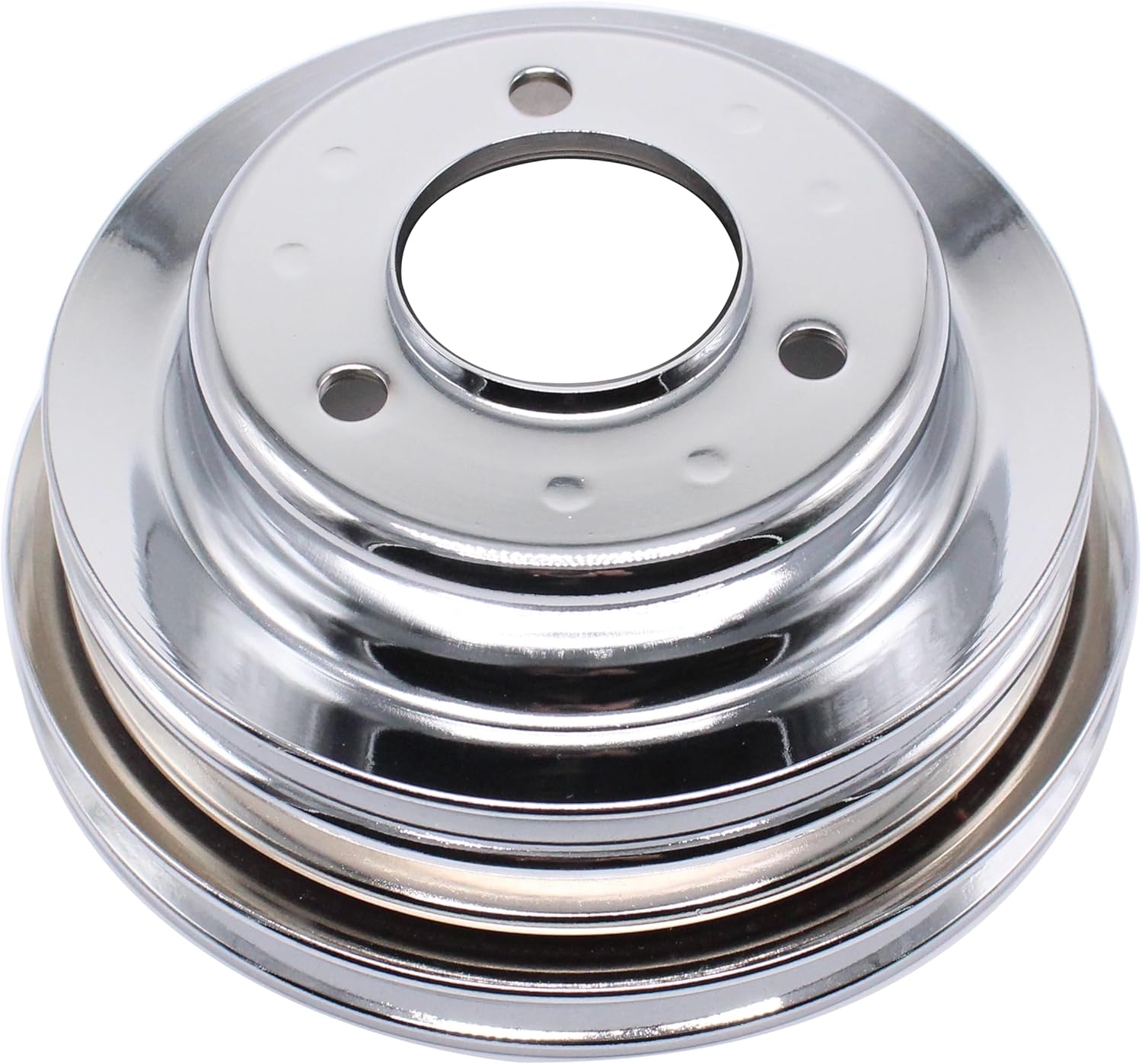 Chrome Crankshaft Pulley 3 Groove for Big Block Chevy 396 427 454 LWP Short Water Pump